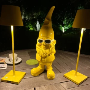 Designerska Figura Krasnal Ogrodowy Pop Art – Żółty Krasnal w Okularach